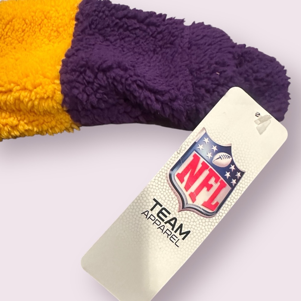 NWT NFL Team Minnesota Vikings Football Fleece Zip Up Footies Sz Newborn - Picture 6 of 8